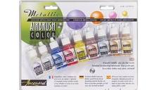 Набор красок для аэрографа Airbrush METALLIC, 9 цв.х14 мл