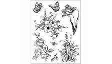 Набор штампов Viva-Silikon-Stempel, D01 цветы и бабочки, 14*18 см