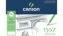 Альбом для графики Canson 1557, 42х59,4см,120гр/м, 50л, малое зерно, склейка по кор.стор.